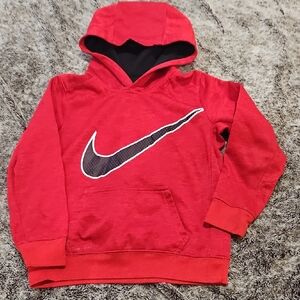 Nike Kids Red and Black Logo Hoodie
